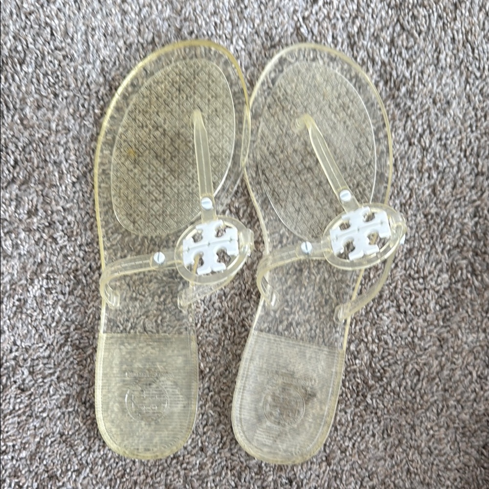 Clear Jelly Sandals with Logo